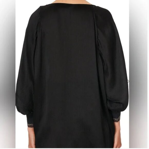 Camilla Mirror Mirror Raglan 100% Silk Black Blouse with Embellished Cuffs O/S - Picture 3 of 15